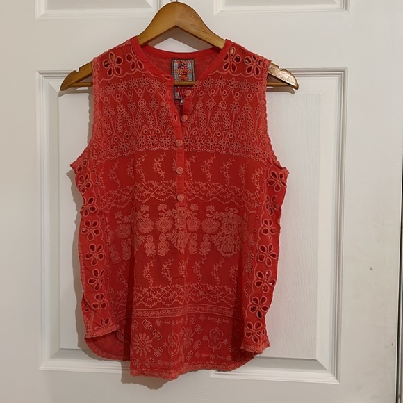 Johnny Was Susie Embroidered Eyelet Tank - Picture 2 of 8